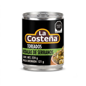 <strong>Sliced</strong> Roasted Serrano Toreados Chillies in Brine (220grs/can)